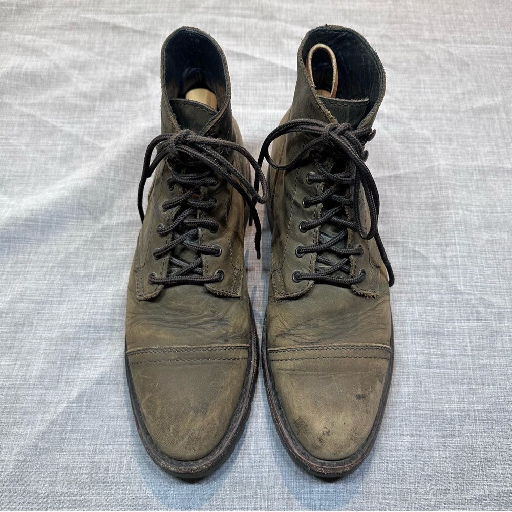 Thursday Boot Company Captain StormKing Dark Olive Leather Combat Boots Size 7.5 - Picture 4 of 13